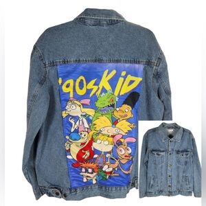 Nickelodeon Blue 90s Kid Denim Trucker Jacket